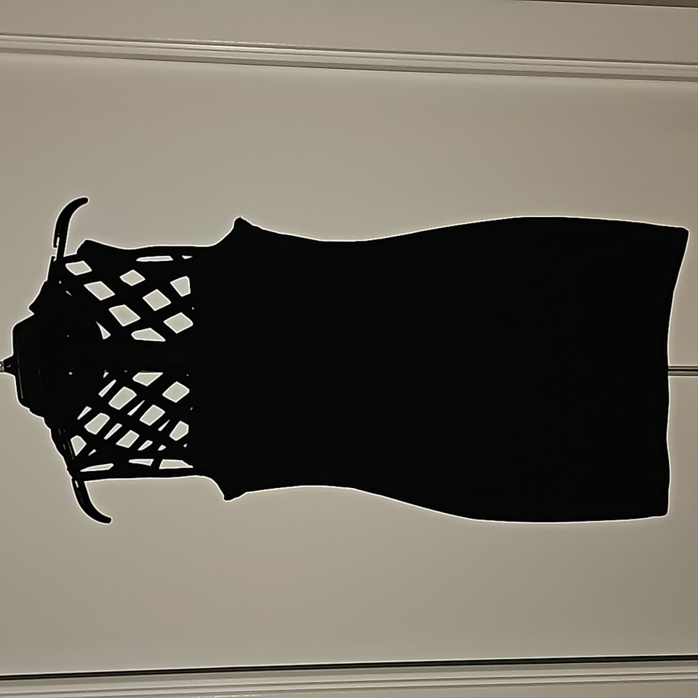 Black mini dress with cute cage design